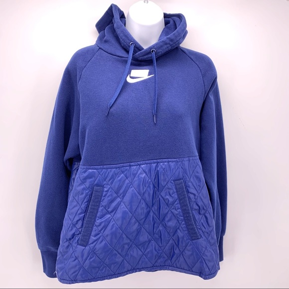 Nike Blue Quilted Hoodie - Picture 6 of 14
